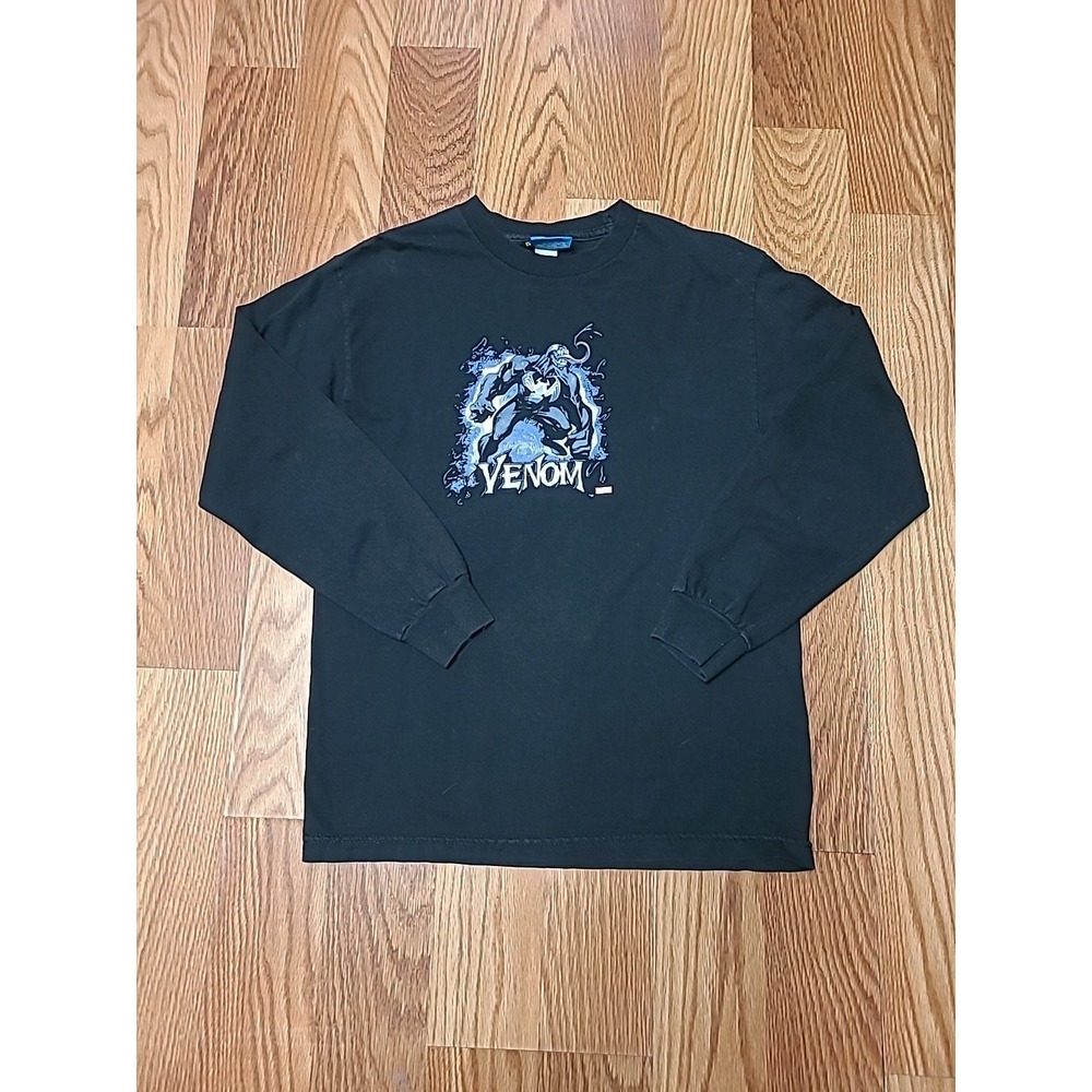 Vintage Venom Shirt Mens Medium Black 2000s Marvel Spider Man Long Sleeve‎